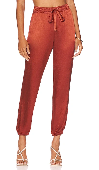 Nation Ltd Del Rey Dressed Up Lounge Pant In Rust