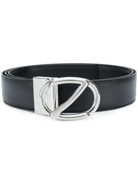 Z Zegna Logo Plaque Belt In Black | ModeSens