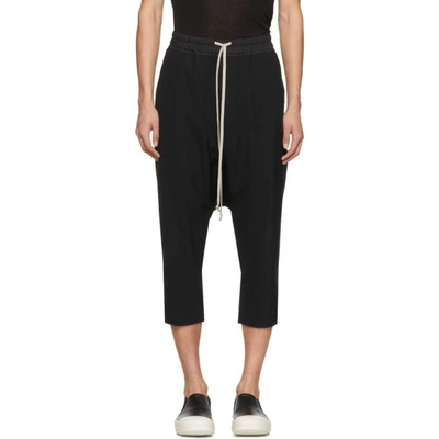 Rick Owens Drop-crotch Cropped Trousers - Black