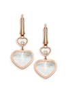 Chopard Women's Happy Hearts Diamond & Mother-of-pearl Drop Earrings In Rose Gold