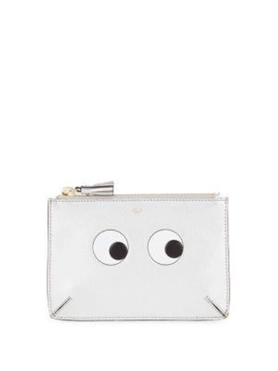 Anya Hindmarch Small Eyes Loose Pocket Pouch In Silver