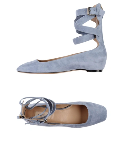 Valentino Garavani Ballet Flats In Sky Blue