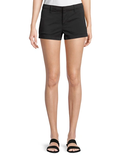 J Brand Clara Mid-rise Luxe Twill Shorts In Zinc