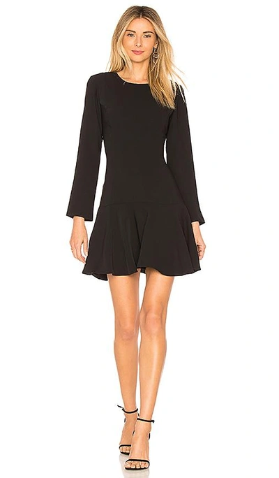 Amanda Uprichard X Revolve Long Sleeve Hudson Mini Dress In Black