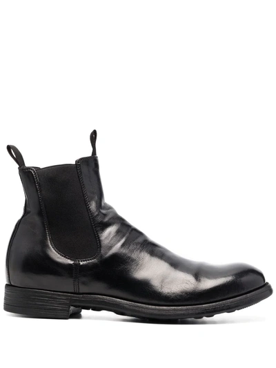 Officine Creative Chronic Patent Ankle Boots In Schwarz