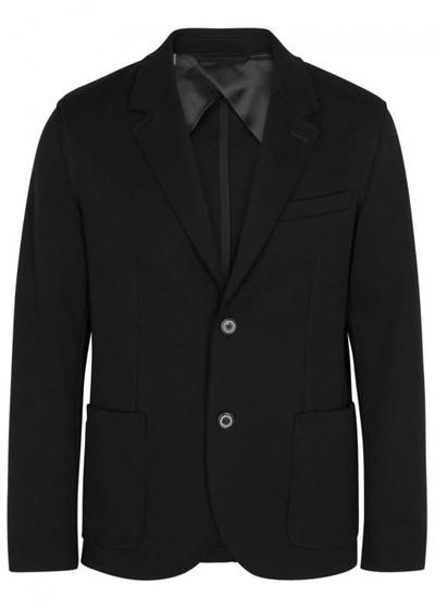 Lanvin Deconstructed Piqué Cotton Blazer In Black