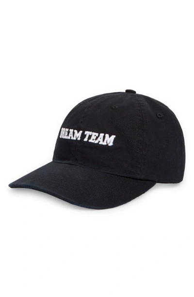 Liberal Youth Ministry Dream Team Embroidered Cotton Baseball Cap In Black