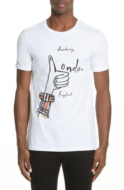 Burberry Thumbs up London Graphic T shirt In White ModeSens