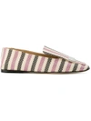 Sergio Rossi Sr1 Striped Slippers In Neutrals