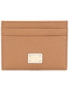 Dolce & Gabbana Logo Plaque Cardholder In Brown