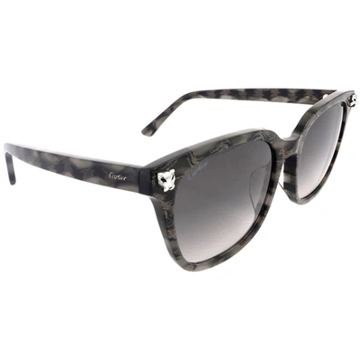 Cartier Grey Rectangular Ladies Sunglasses Ct0143sa 004 56