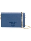 Prada Saffiano Wallet Bag - Blue