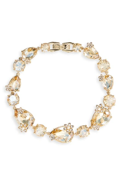 Marchesa Pear Crystal & Imitation Pearl Line Bracelet In Gold/ Cgs
