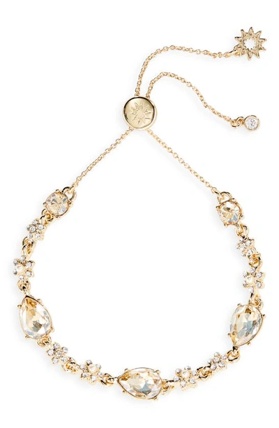 Marchesa Pear Crystal & Imitation Pearl Slider Bracelet In Gold/ Cgs