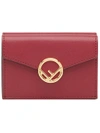 Fendi Foldover Logo Wallet - Red