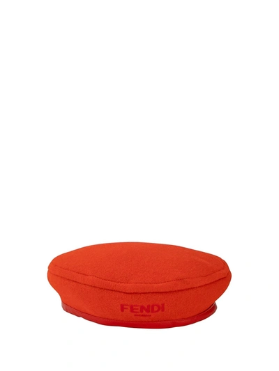Fendi Kids Hat For Girls In Red