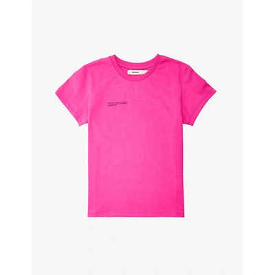 Pangaia Kids' 365 Signature Text-print Organic-cotton Jersey T-shirt In Foxglove Pink