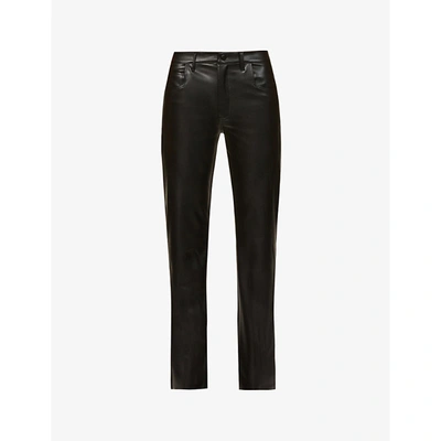 Alix Nyc Jay Straight-leg Mid-rise Faux-leather Trousers In Black