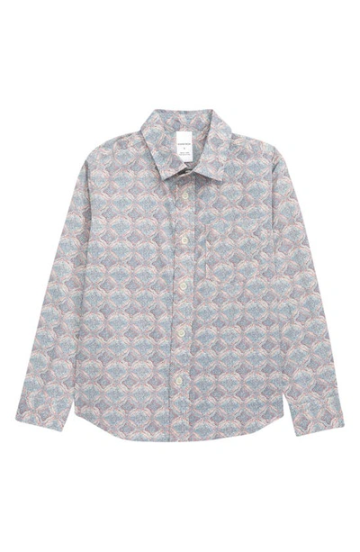 Nordstrom Kids' Matching Family Moments Cotton Woven Button-up Shirt In Blue Ivory Ibiza Geo
