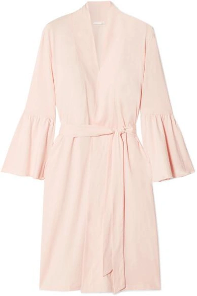 Skin Lex Pima Cotton-jersey Robe In Pastel Pink