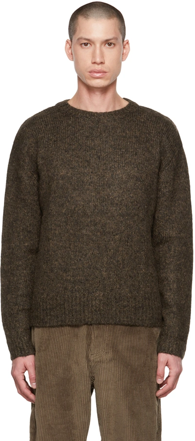 Amomento Brown Crewneck Sweater In Dark Brown