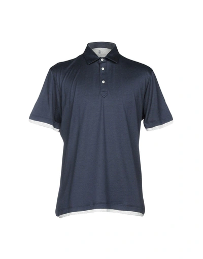 Brunello Cucinelli Polo Shirts In Dark Blue