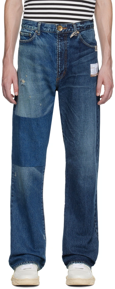 Miharayasuhiro Indigo Combined Jeans
