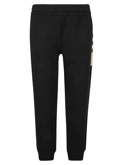 Burberry Check Track Pants In Black