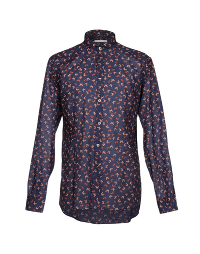 Grey Daniele Alessandrini Patterned Shirt In Dark Blue