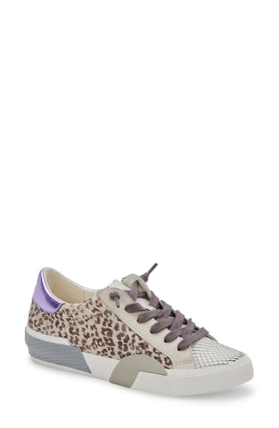 Dolce Vita Zina Sneaker In White Leopard Calf Hair