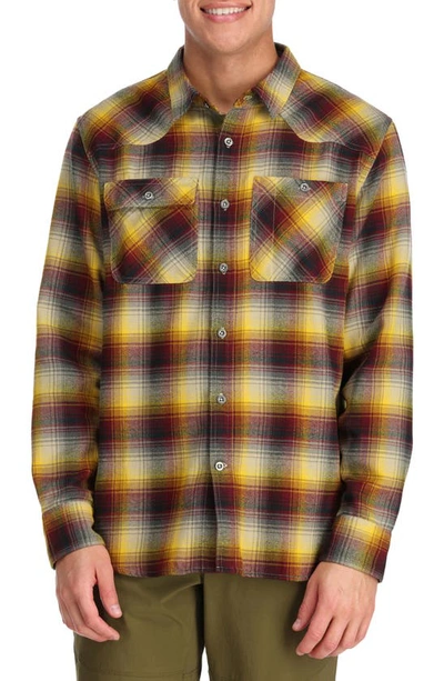 Outdoor Research Regular Fit Plaid Flannel Button-up Shirt In Sand Plaid