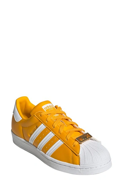 Adidas Originals Superstar Sneaker In Gold/ White/ Gold Metallic