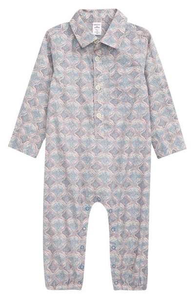 Nordstrom Babies' Matching Family Moments Woven Cotton Romper In Blue Ivory Ibiza Geo