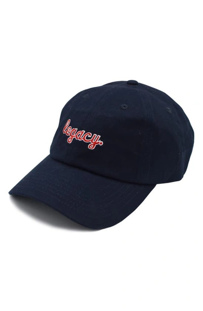 A Life Well Dressed Legacy Statement Baseball Cap In Navy/ Rose