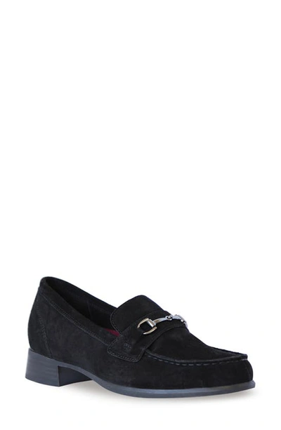 Munro Gryffin Leather Loafer In Black Suede