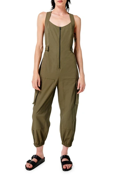 Sweaty Betty Utility Open Back Jumpsuit In Olive Green