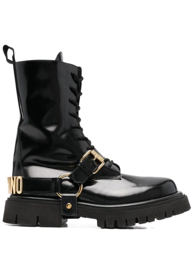 Moschino Mens Black Ankle Boots