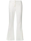 Proenza Schouler White Flared And Cropped Pants In Off-white