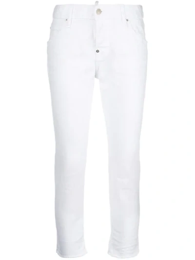 Dsquared2 White Twiggy Cotton Jeans