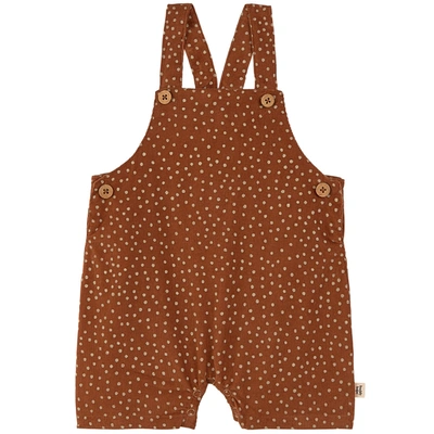 Buddy & Hope Gots Dotted Overalls Cinnamon In Brown