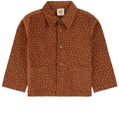 Buddy & Hope Gots Dotted Overshirt Cinnamon Dots In Brown