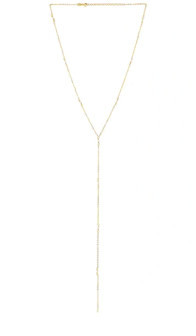 By Adina Eden Tiny Pearl Lariat Necklace In Gold