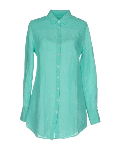 Fred Perry Linen Shirt In Light Green