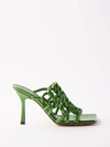 Bottega Veneta Reflection Metallic Weave Mule Sandals In New