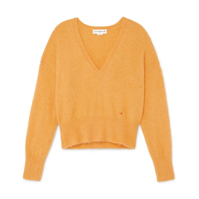 Victoria Beckham Orange Deep V-neck Sweater