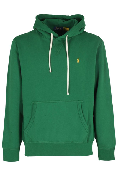 Polo Ralph Lauren Logo-embroidered Hoodie In Green