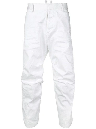 Dsquared2 Crumpled Cropped Trousers - White