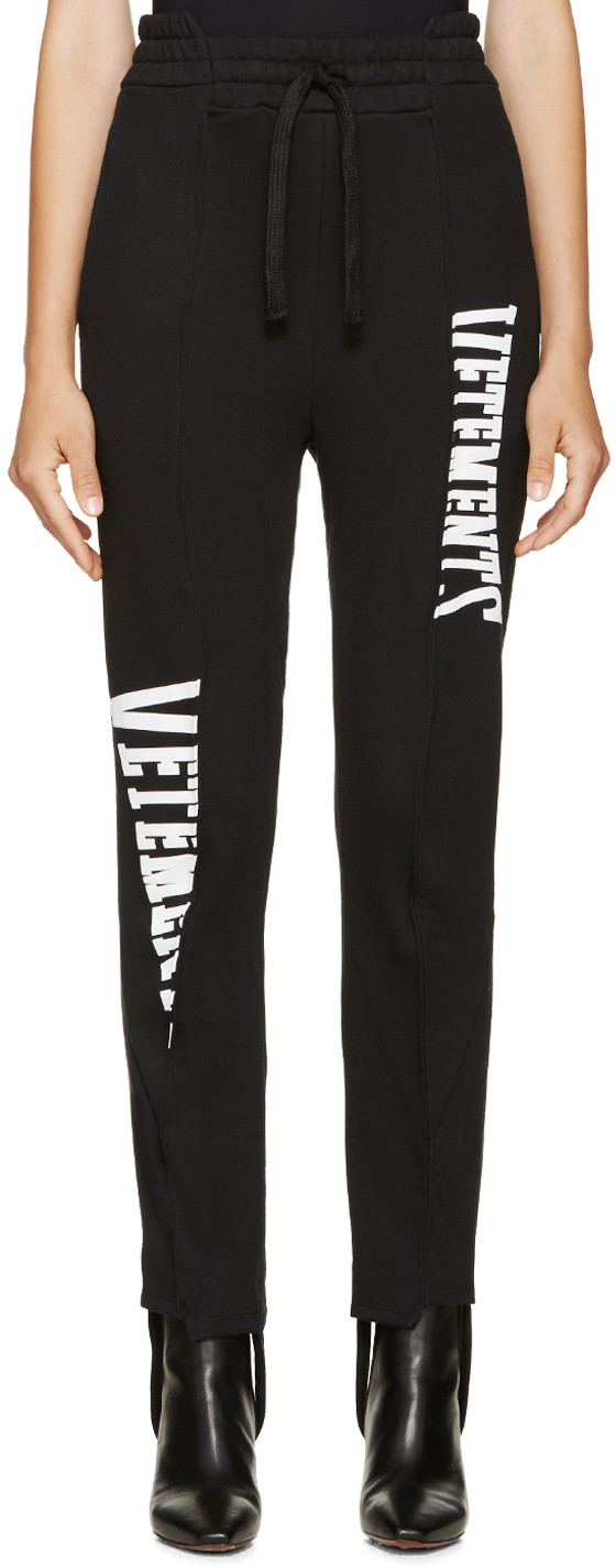 vetements black sweatpants