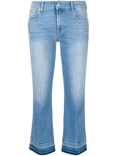 7 For All Mankind Cropped Bootcut Jeans In Blue