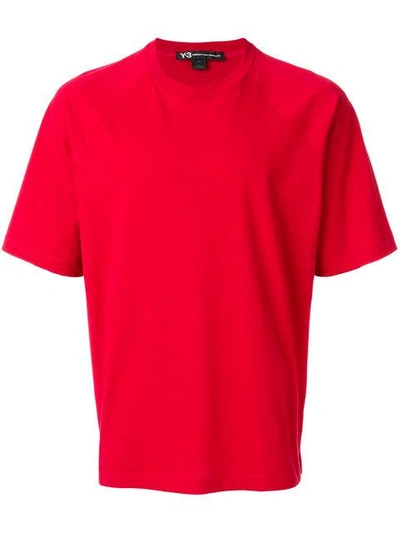 Y-3 Men's Short Sleeve T-shirt Crew Neckline Jumper In Red